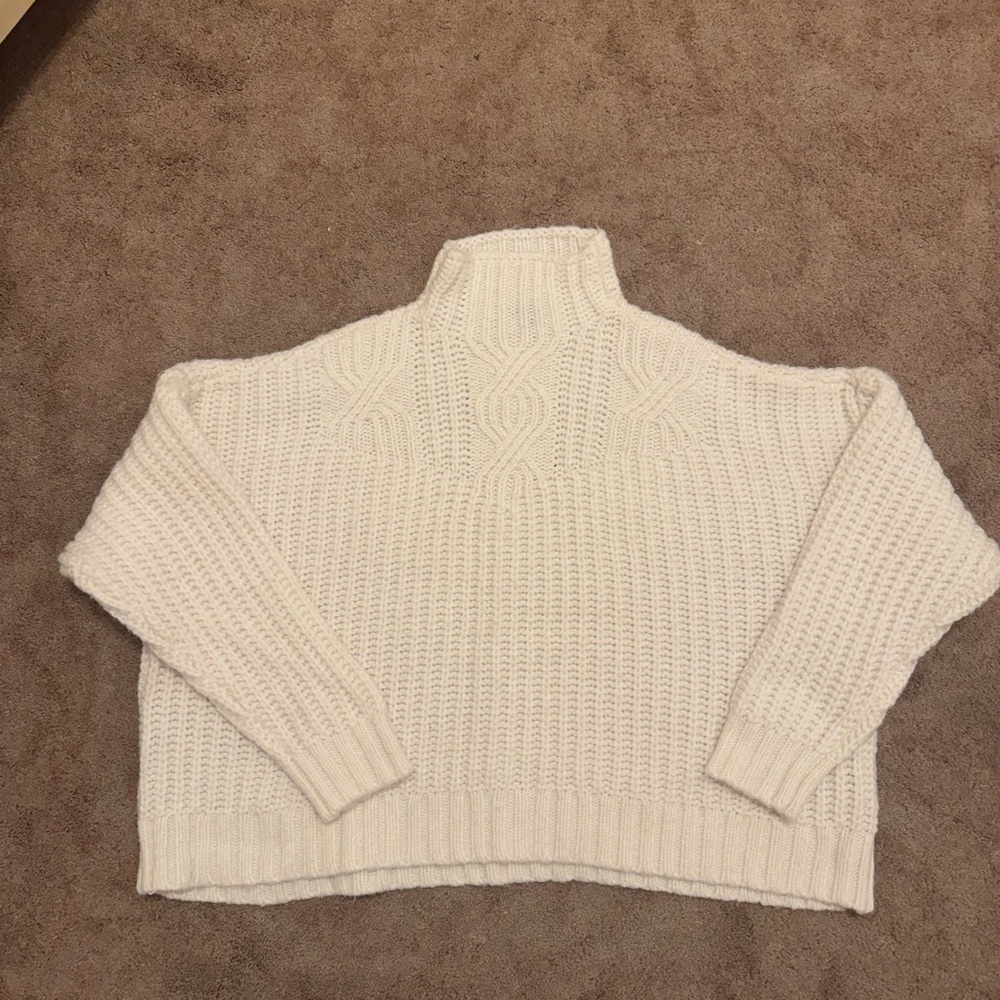 Aerie Cozy Cream Turtleneck Sweater